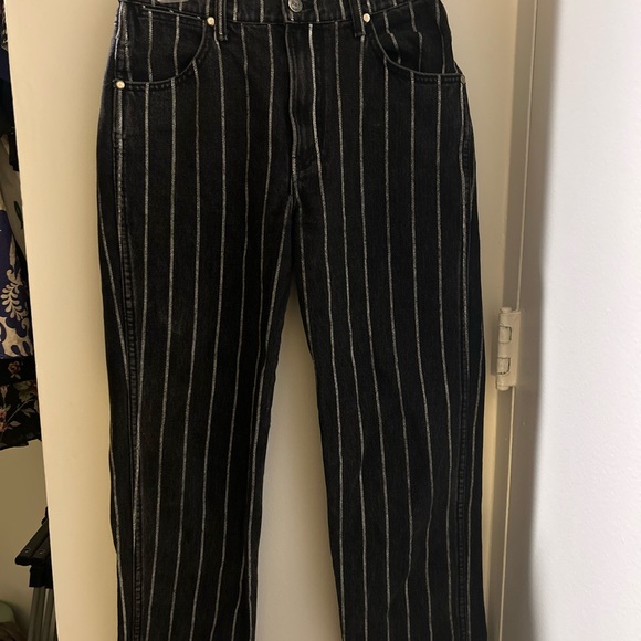 Reformation Black Pinstripe Jeans “smart ass” size 26 - Picture 3 of 5